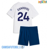 Camisa de time de futebol Manchester City Josko Gvardiol #24 Replicas 3º Equipamento Infantil 2026-27 Manga Curta (+ Calças curtas)